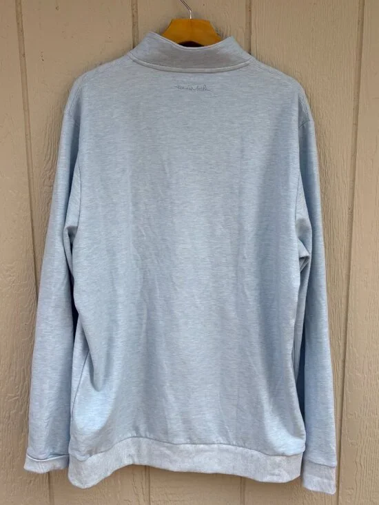 Travis Mathew Cloud 2.0 Quarter Zip Sweater Men's XL Powder Blue Elderberry Golf - Picture 13 of 15